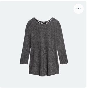 Papermoon Crochet Back Gray Women's Top